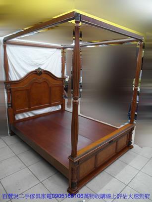 二手床架二手歐式古典標四柱床準雙人5尺床組浪漫民宿床組雙人五尺床
