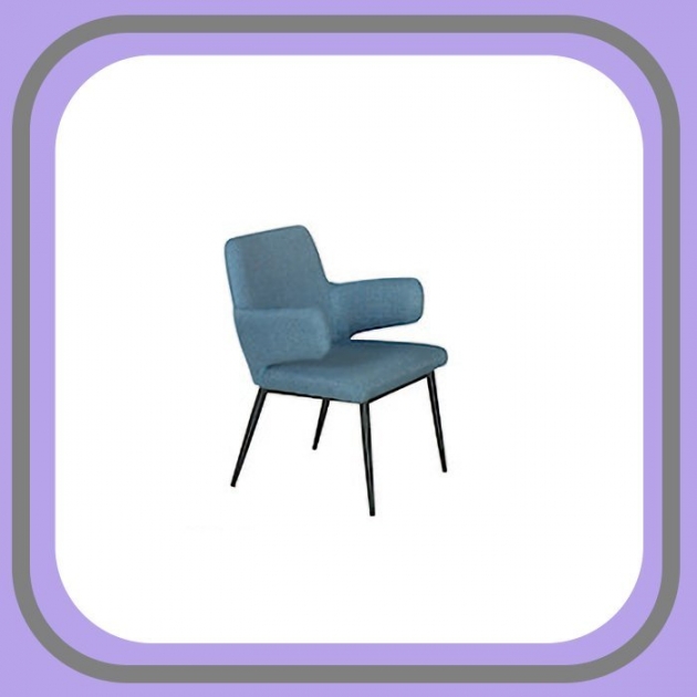 新品出清現代時尚藍色單人布質餐椅 吃飯會客接待椅 1