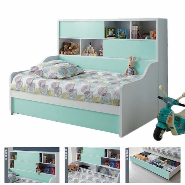 新品出清蒂芙尼綠3.5尺置物收納床 兒童單人床鋪 1
