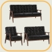 工廠出清復古實木腳座1+2+3皮質沙發 會客沙發 接待沙發 辦公室沙發 休閒沙發 客廳沙發