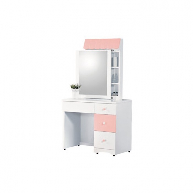 新品出清粉白色四抽推鏡化妝台 梳妝桌 置物桌 1
