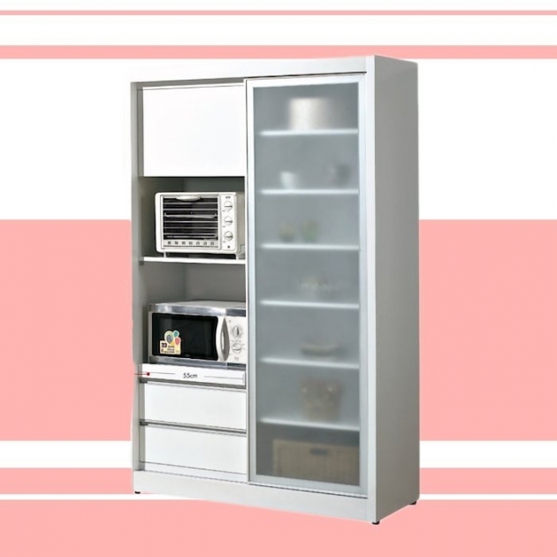 新品出清4尺白色鋁框推門餐櫃 置物收納儲物櫃 電器櫃 1