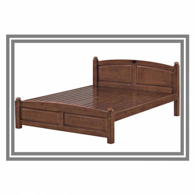 新品出清柚木色5尺實木標準雙人床架 組合式床組床台 1