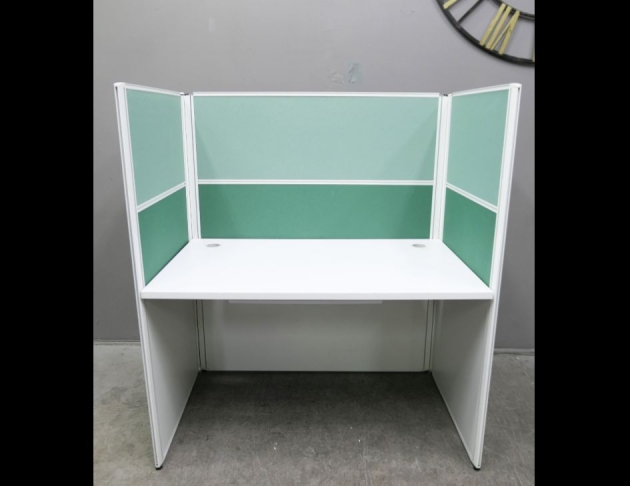 二手 辦公桌 綠色 126公分 OA屏風 工作桌 電腦桌 工作站 電話客服桌