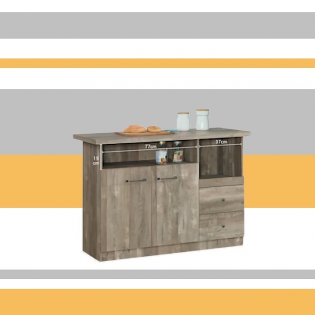 新品出清木紋桌面中島櫃 廚房置物收納儲物櫃 1
