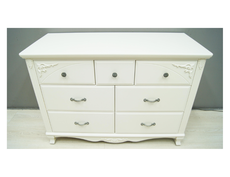 二手 斗櫃 歐式白色 120公分 七抽 抽屜櫃 收納櫃 櫥櫃 房間櫃 置物櫃
