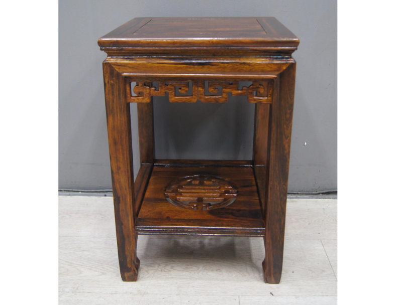 限量出清 花架 雞翅木 40公分 方形 簍空造型 邊桌 矮桌 置物桌 玄關桌