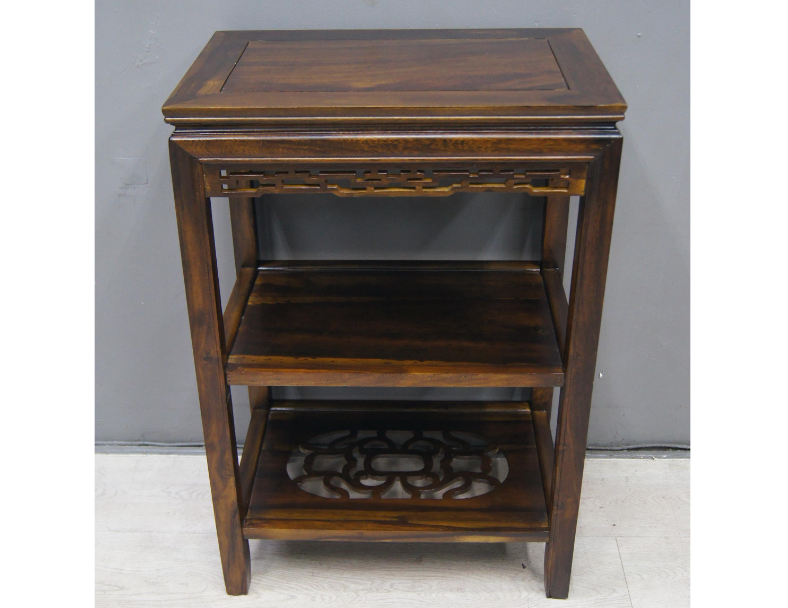 限量出清 花架 雞翅木 60公分 仿古 層架 置物桌 邊桌 實木桌