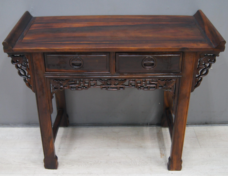 限量出清 玄關桌 仿古 雞翅木 106公分 二抽 案桌 佛桌 置物桌 實木桌