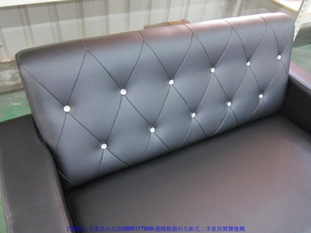 全新台灣製造工廠直營訂做款菱格水鑽透氣皮雙人沙發 客廳沙發 休閒沙發 辦公沙發 會客沙發 接待沙發 2