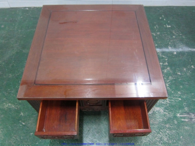 二手胡桃色樟木色仿古方形大茶几 二手客廳桌二手收納桌置物桌 4