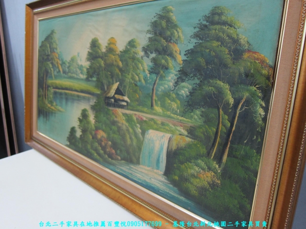 二手金框山水風景畫 掛件擺飾品藝術品書畫作品 3
