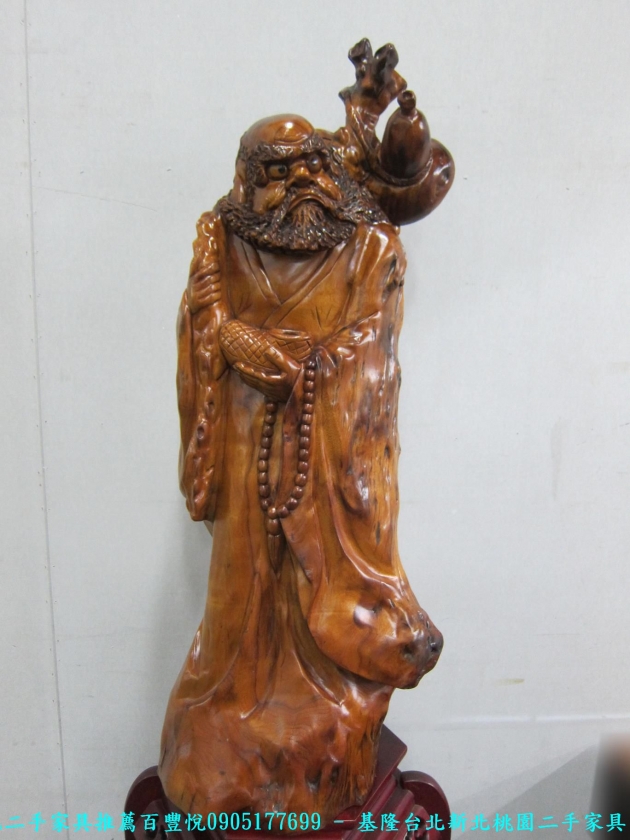 二手頂級牛樟木達摩祖師一葦渡江 中古藝術品 擺飾品 雕刻品 收藏品 木雕 1