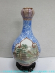 大清年製閒雲野鶴彩繪花瓶 老件瓷器擺飾品 收藏品 風水改運