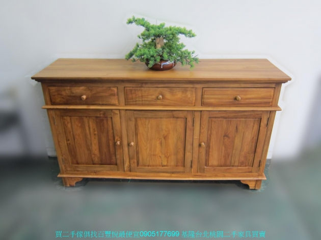 限量新品柚木150公分三門三抽餐櫃 中古櫥櫃 廚櫃 邊櫃 置物櫃 收納櫃 儲物櫃 1