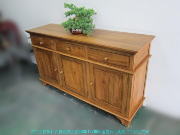 限量新品柚木150公分三門三抽餐櫃 中古櫥櫃 廚櫃 邊櫃 置物櫃 收納櫃 儲物櫃 2