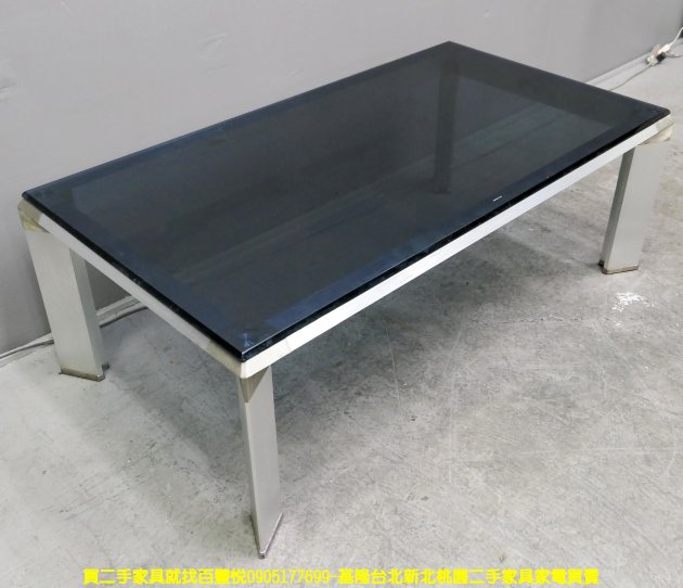 二手茶几 黑色 130公分 玻璃 客廳桌 沙發桌 矮桌 邊桌 泡茶桌 3