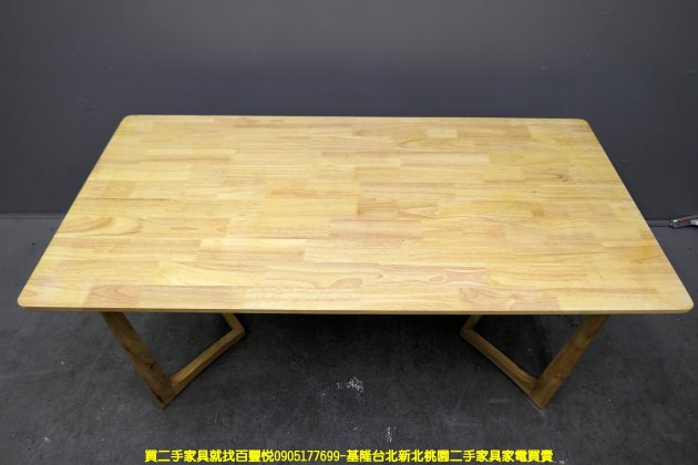 二手餐桌 松木色 160公分 吃飯桌 會客桌 接待桌 邊桌 等候桌 4