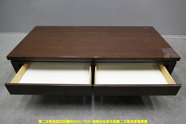 二手茶几 胡桃色 150公分 沙發桌 置物桌 客廳桌 收納桌 儲物桌 邊桌 矮桌 3