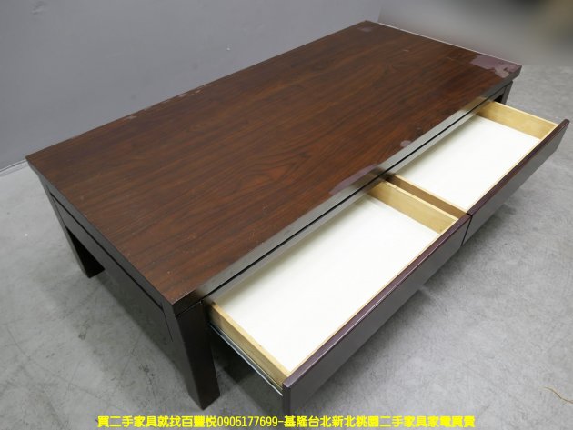 二手茶几 胡桃色 150公分 沙發桌 置物桌 客廳桌 收納桌 儲物桌 邊桌 矮桌 5