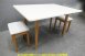 二手餐桌 白色 121公分 一桌二椅 伸縮 吃飯桌 邊桌