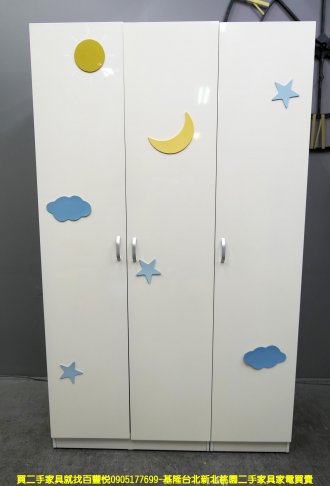 二手衣櫃 白色 4尺 兒童衣櫥 房間櫃 收納櫃 置物櫃 儲物櫃 邊櫃 1