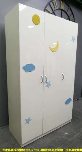 二手衣櫃 白色 4尺 兒童衣櫥 房間櫃 收納櫃 置物櫃 儲物櫃 邊櫃 2