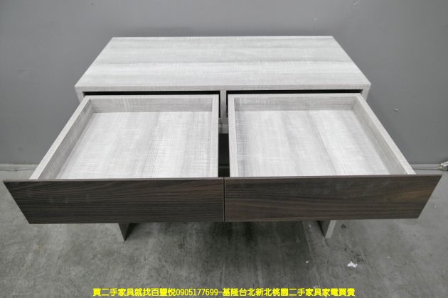 二手書桌 設計款 95公分 二抽 辦公桌 電腦桌 邊桌 收納桌 儲物桌 置物桌 3