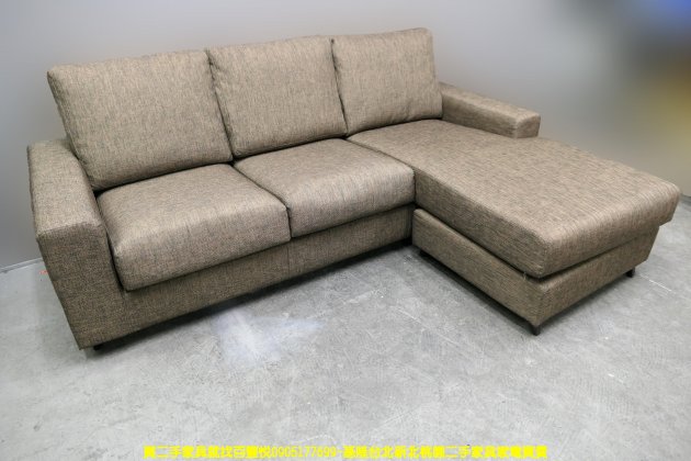 二手布沙發 咖啡色 三人沙發 L型沙發 休閒沙發 會客沙發 客廳沙發 泡茶沙發 3