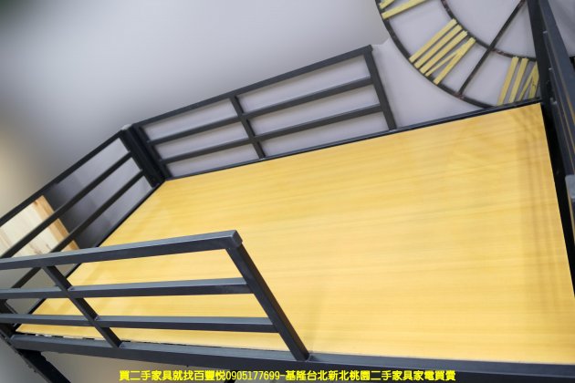 二手單人床架 工業風 黑色 鐵床 高腳床 兒童床 床台 床組 架高床架 3