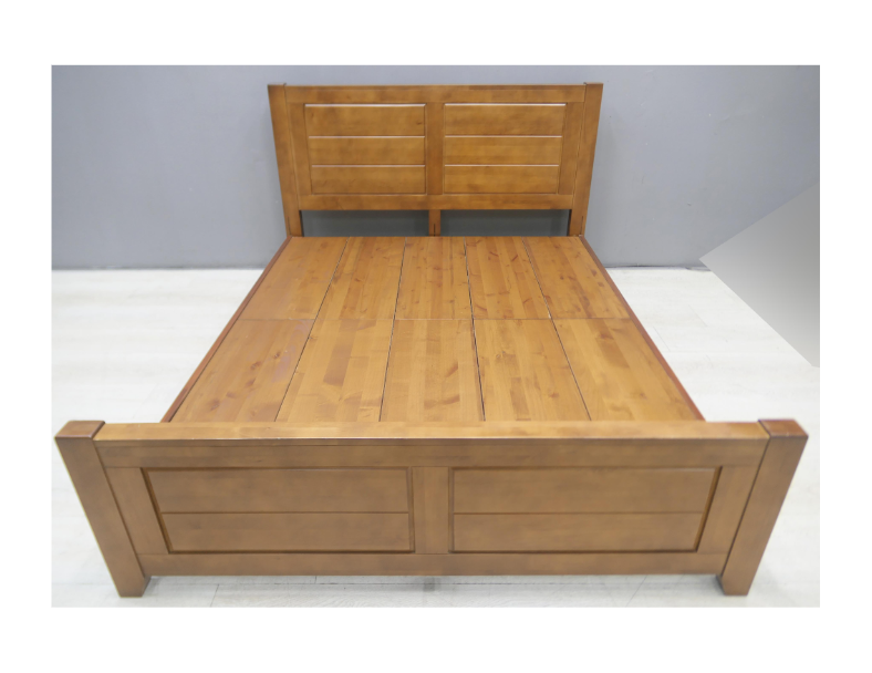 二手 床架 樟木色實木 標準雙人 5尺床架 雙人床台 雙人床架 雙人床組