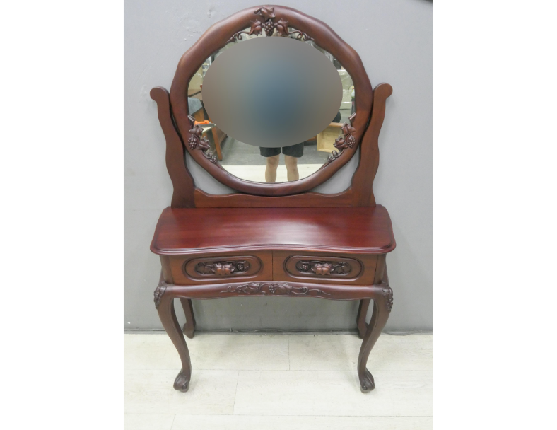 二手 鏡台 紅木色 實木 101公分 化妝台 梳妝桌 化妝桌 房間桌 置物桌 實木桌