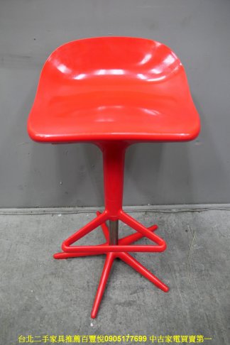 二手吧台椅 紅色 油壓 升降椅 咖啡椅 吧檯椅 休閒椅 1