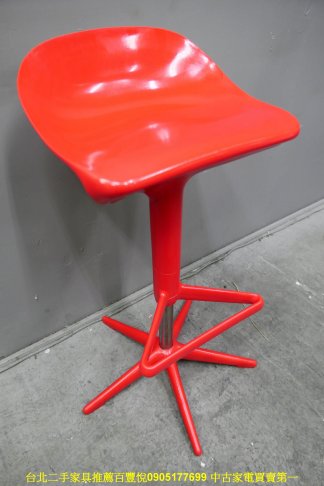 二手吧台椅 紅色 油壓 升降椅 咖啡椅 吧檯椅 休閒椅 2