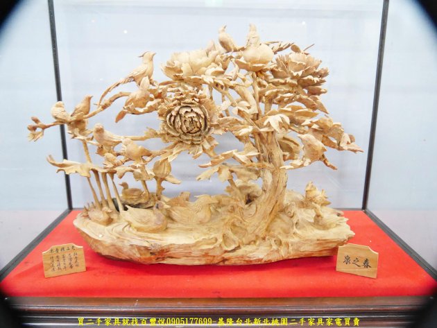 頂級老山檀香春之泉木雕藝術品 富貴年年實木擺件 原木藝品 木雕刻品 2
