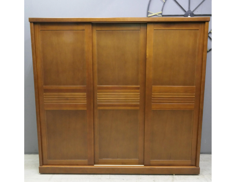 二手 衣櫥 柚木色 212公分 推門衣櫃 收納櫃 儲物櫃 房間櫃 櫥櫃 置物櫃