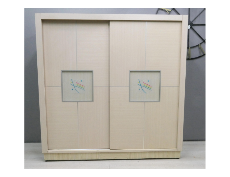 二手 衣櫥 白橡色 207公分 推門衣櫃 收納櫃 櫥櫃 房間櫃 置物櫃