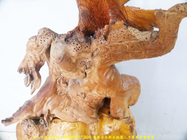 樟木大鵬展翅 雄鷹偉猛木雕藝品 前程遠大實木擺件 原木藝品 木雕刻品 5