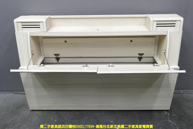 二手床頭櫃 雪松色 5尺 標準雙人 床頭箱 置物櫃 收納櫃 邊櫃 儲物櫃 3
