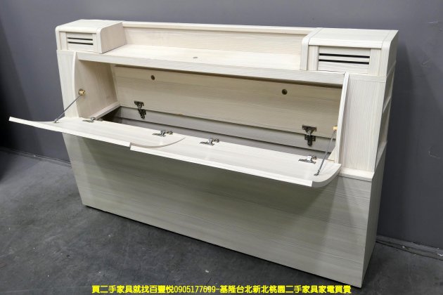 二手床頭櫃 雪松色 5尺 標準雙人 床頭箱 置物櫃 收納櫃 邊櫃 儲物櫃 4