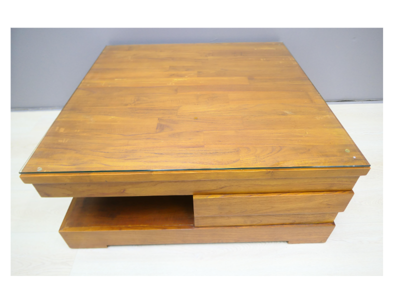 二手 詩肯柚木 100公分 方形茶几 沙發桌 客廳桌 實木桌 泡茶桌 置物桌