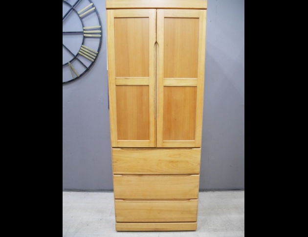 二手 衣櫥 柚木色 半實木單人衣櫃 收納櫃 置物櫃