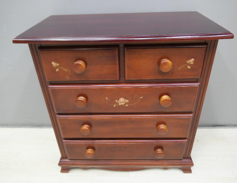 二手 斗櫃 鄉村風 91公分 彩繪 五斗櫃 抽屜櫃 房間櫃 收納櫃 儲物櫃