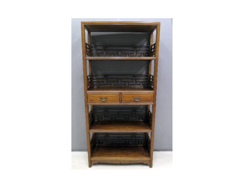 二手 置物架 仿古實木 90公分 擺飾架 收納架 邊架 實木架 書架