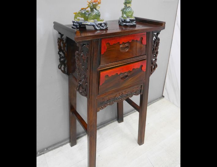 二手 雞翅木 仿古家具 2尺 玄關桌 花架 花台 邊架 