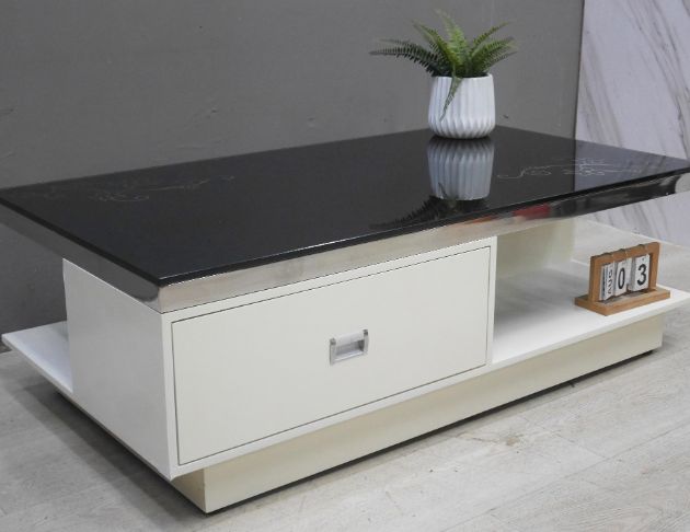 二手 茶几 黑白色 130公分 沙發桌 客廳桌 矮桌