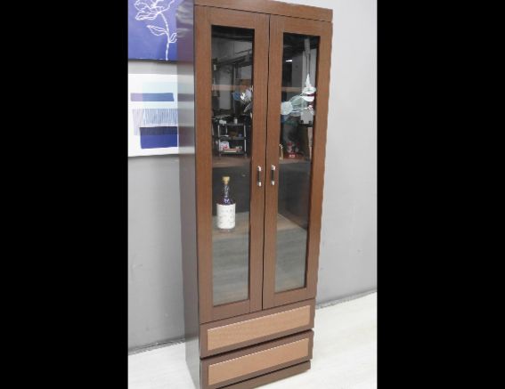 二手 書櫃 胡桃色 60公分 書櫥 櫥櫃 客廳櫃 邊櫃