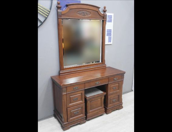 二手 樟木全實木 128公分 鏡台 梳妝台 化妝桌