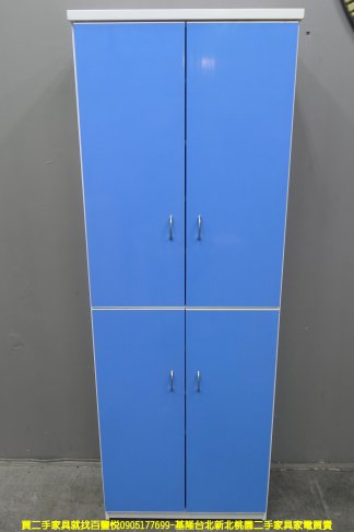 二手鞋櫃 藍白色 塑鋼 65公分 鞋櫥 玄關櫃 置物櫃 收納櫃 櫥櫃 儲物櫃 邊櫃 1