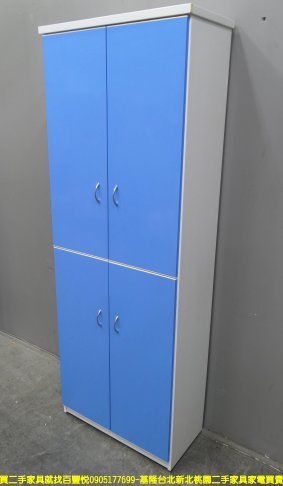 二手鞋櫃 藍白色 塑鋼 65公分 鞋櫥 玄關櫃 置物櫃 收納櫃 櫥櫃 儲物櫃 邊櫃 2